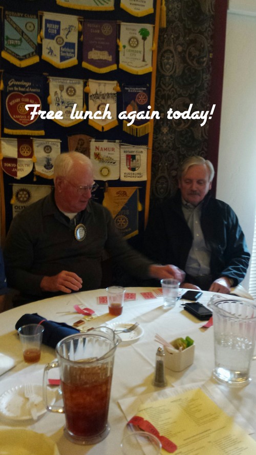 RAFFLE - George Burger draws a free lunch.