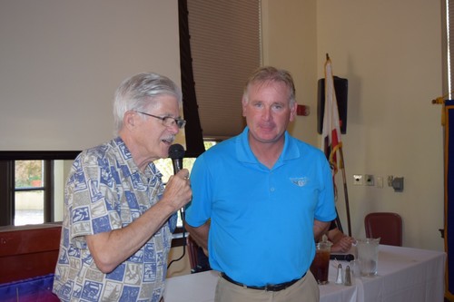 NEW MEMBER - Kurt Vogel was installed by sponsor Steve Venables as a new member in the Club.