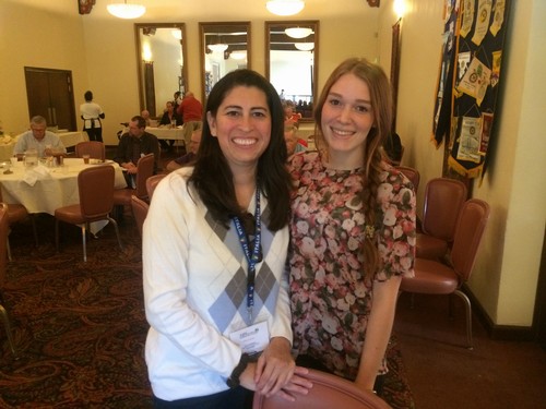 FOREIGN EXCHANGE STUDENTS PROGRAM - Edith Graham (left) with the American Institute for Foreign Study (AIFS), along with Jasmine, a student from Germany, joined us today at the request of Christian Sherrill. Edith talked about her work in placing foreign students with local host families.