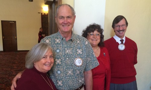 Mahlon Whittle, joined by his wife Jan, received a MAJOR DONOR AWARD from District Governor Pam Gray at the Dec 16 meeting recognizing his lifetime contributions to the Rotary Foundation of more than $10,000. Less than 1% of Rotarians ever receive this award.